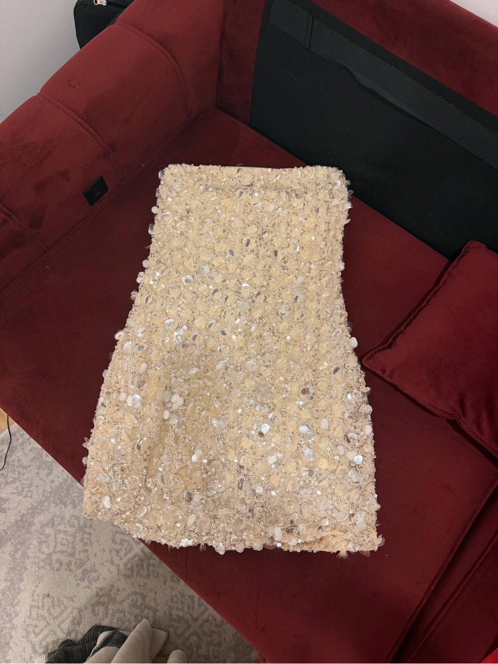 Windsor Cream Sequin Embellished Dress